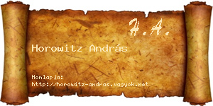 Horowitz András névjegykártya